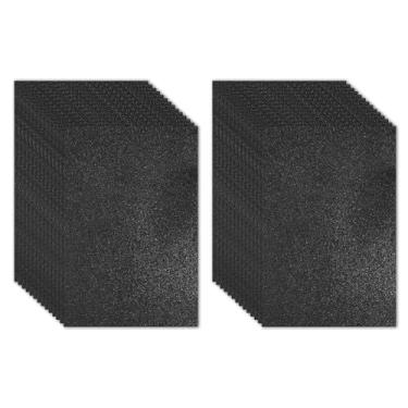 Imagem de PATIKIL Folha de espuma EVA brilhante preta com glitter 11,8 x 7,9 polegadas 2 mm de espessura com adesivo traseiro brilhante EVA Glitter feltro para projetos de artesanato DIY, 30 peças