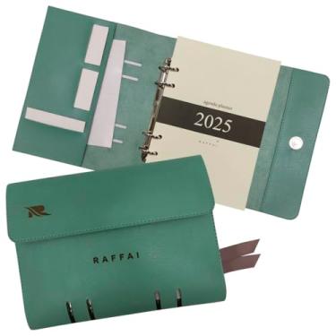 Imagem de Agenda Planner 2025 123-R Personalizada Raffai Couros (Verde Água)