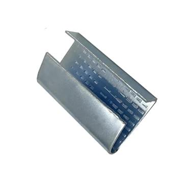 Imagem de NVOYAJUAN Cintas de Embalagem Selos Serrilhados Abertos para Cintas de Poliéster(Animal de Estimação) de Largura de Cinta de 5/8 ", Clipes de Cintas de Plástico Fivela de Metal de Cintas de Poli Plást