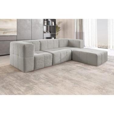 Imagem de Sofá Modular  3 Lugares + Puff Bouclé - Zurc Decor
