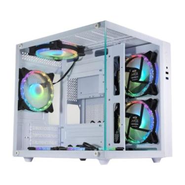 Imagem de Gabinete Gamer Aquario Branco Micro W2SB - Kmex - K-mex