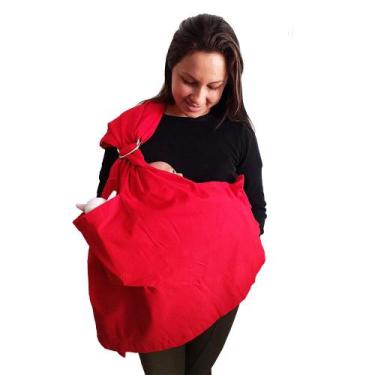 Imagem de Canguru Sling de Argola com Bolso Com Ombreira Carregador De Bebe Prot