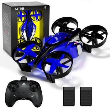 Imagem de Mini Drone UNTEI 2 em 1 com Controle Remoto e Luzes LED - Para Criança