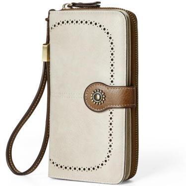 Imagem de Carteira Feminina TFKGS de Couro com Bloqueio RFID - Grande Capacidade