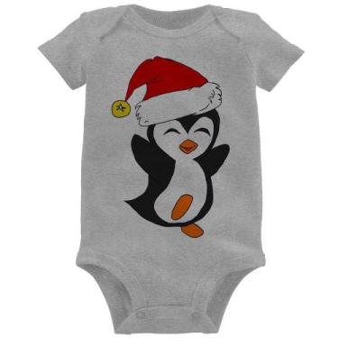 Imagem de Body Bebê Pinguim Noel - Foca na Moda, Cinza, G