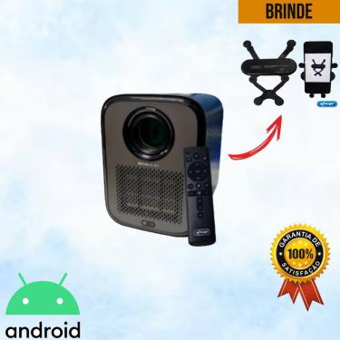 Imagem de Projetor Multimídia com Sistema de Som Home Theater Integrado Sistema Operacional Android 9.0 + Suporte de Celular