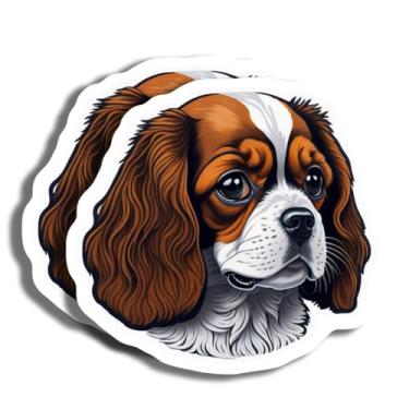 Imagem de Adesivo de cachorro Cavalier King Charles Spaniel fofo - Decalque adorável para laptop - Garrafa de água - Carro - Scrapbooking - Presente para amantes de animais - AAS0580
