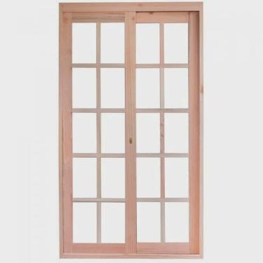 Imagem de Porta de Madeira Balção de Correr 213x140cm com Batente 9,4cm ewk 490 Rondosul