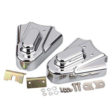 Imagem de YDLMT 2 peças de tampas de eixo de roda traseira cromadas para motocicleta compatíveis com Harley Softail Heritage Springer padrão personalizado 1986-2007