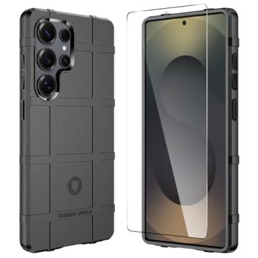 Imagem de LABILUS Rugged Shield Capa protetora tática tática de TPU à prova de quedas de 2,4 m compatível com Galaxy S25 Ultra (6,9 polegadas) - Preto escuro