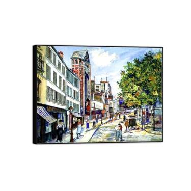 Imagem de Cityscape Pictures-Famous Canvas Prints-Landscape Wall Art Painting for Bedroom Home Decor - Reprodução (lugar) Moldura preta 20x25cm-8x10in