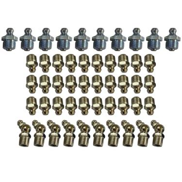 Imagem de JCB Peças de retroescavadeira - Pacote sortido de mamilo de graxa 50 peças - 30x reto 1/20.3 cm BSP, 10x reto 10 mm, 10x reto 1/20.3 cm BSP 45 graus. Número de peça 1450/0001 1450/0002 1450/1001