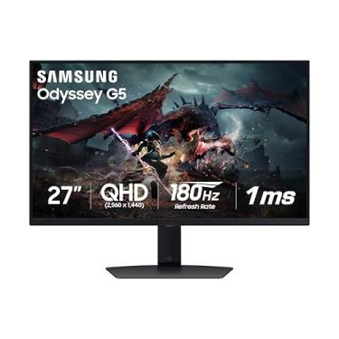 Imagem de SAMSUNG 27-Inch Odyssey G50D Series QHD Fast IPS G-Sync Compatible Gaming Monitor, 1ms, VESA DisplayHDR 400, 180Hz, AMD FreeSync, Adjustable Stand, Eye Saver Mode, LS27DG500ENXZA, 2024
