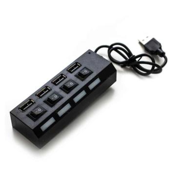 Imagem de Hub Usb 2.0 com 4 Portas com Chave Power Individual Preto
