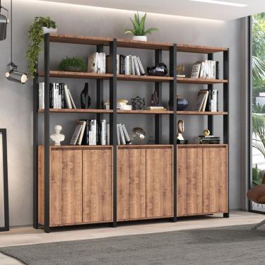 Imagem de Estante Industrial 6 Portas 9 Prateleiras M115 Preto/Solanum