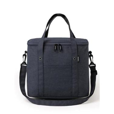 Imagem de Bolsa Térmica De Mão Com Alça Ajustavel Para Marmita Lancheira Para Trabalho Em Tecido Oxford Impermeavel (azul)