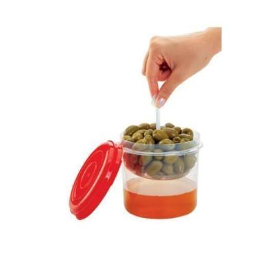 Imagem de Pote Com Separador Porta Conservas Em Plástico 1L - Injetemp