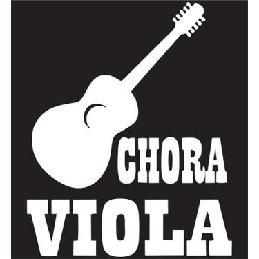 Imagem de Adesivo Country Chora Viola Silhueta Viola Caipira Modão & Sertanejo Raiz Decoração para Carro Caminhão Casa Notebook (BRANCO, 15x18,6cm)