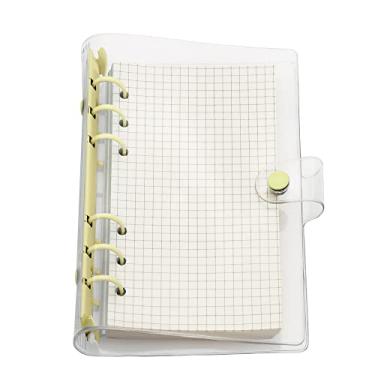 Imagem de Organizador pessoal A6 A5 com capa de PVC colorida de 6 furos com fecho de botão de pressão, pasta de arquivo para caderno de folhas soltas (pipoca, mini conjunto A6)