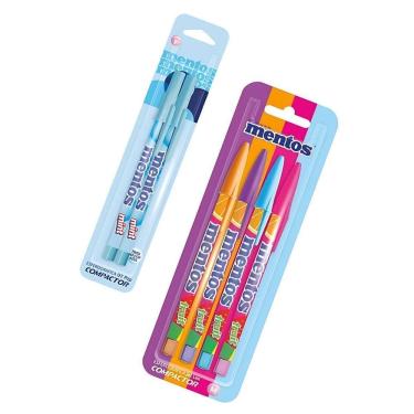 Imagem de Kit Caneta Esferográfica Azul E Colorida Mentos Com Cheiro
