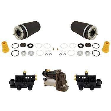 Imagem de TRQ Kit de suspensão a ar frontal compressor de suspensão pneumática bloco de válvula de suspensão a ar compatível com Land Rover Range Rover 2006-2012