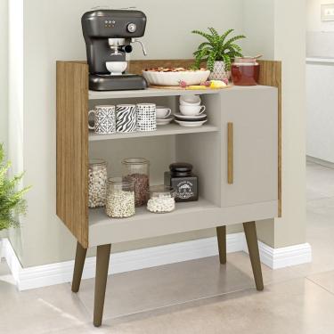 Imagem de Aparador Café Visella 1 Porta 1 Prateleira Cinamomo/Off-White - Pnr Móveis