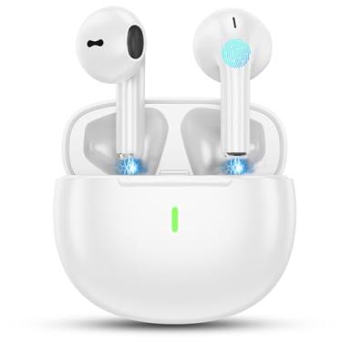 Imagem de Fones de Ouvido Bluetooth sem Fio, com Estojo de Carregamento, Indicador LED, Preto (Branco)