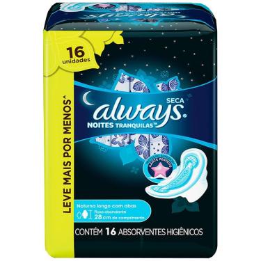 Imagem de Absorvente Always Active Noturno Seca Com Abas 16 Unidades