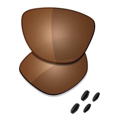 Imagem de SAUCER Lentes de reposição premium para Oakley Frogskins Range OO9284 | Frogskins Range Low Bridge Fit OO9284A Óculos de sol High Defense - marrom âmbar polarizado