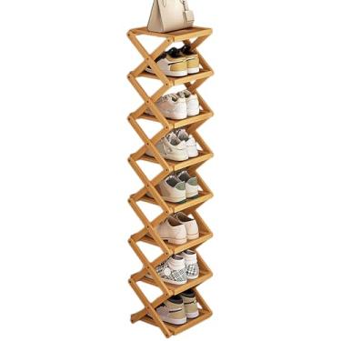 Imagem de Simcat Sapateira para armário de bambu para armazenamento de sapatos de madeira independente para armário, entrada, entrada da porta da frente (8 camadas, cor original)