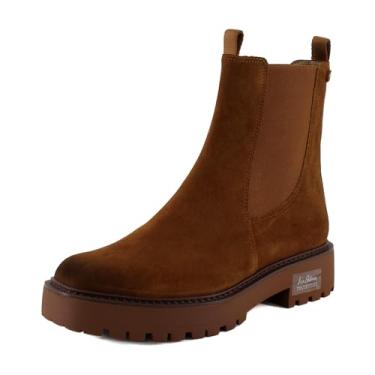 Imagem de Sam Edelman Botas de puxar Laguna Almond Taupe de couro Chelsea Moto com bico arredondado, Castanho-amendoado, 40