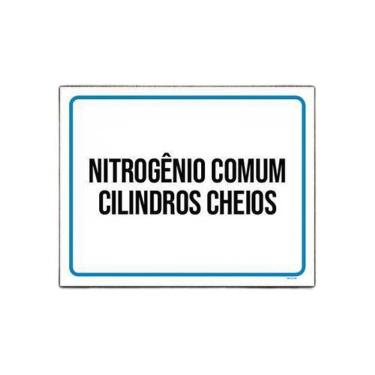 Imagem de Placa Sinalização - Nitrogênio Comum Cilindros Cheios 27X35