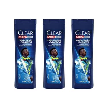 Imagem de Shampoo Clear 400Ml Men Hidrat Campea Vini Jr - Kit Com 3Un