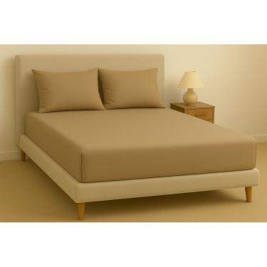 Imagem de Kit De Lençol Malha Sofee e Par De Fronha 100% Algodão Queen 158x198cm