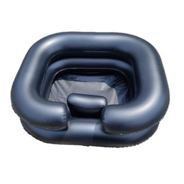 Imagem de esmen Banheira inflável para lavatório de cabelo, lavatório de xampu portátil, lavatório inflável para mulheres grávidas, preto