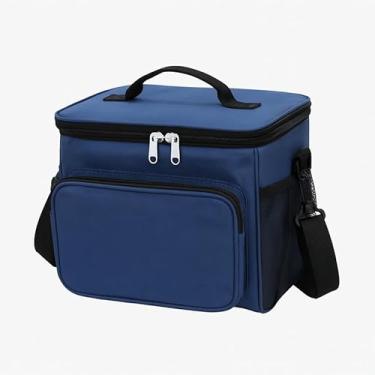 Imagem de Bolsa Termica Marmita Com Alça Ajustável,Lancheira Termica Adulto para Trabalho,Passeios, Academia, Escola (Azul)