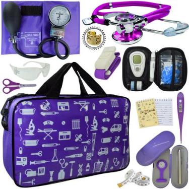 Imagem de Kit Enfermagem Cores Bolsa Top Premium + Medidor Glicose - Love Saude,