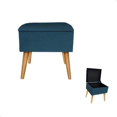 Imagem de Puff Baú para Quarto Sala Organizador Decoração Tecido Veludo Premium 