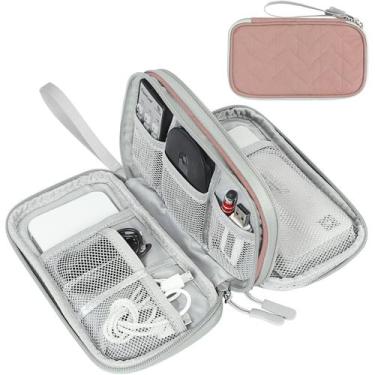 Imagem de Organizador eletrônico FYY Travel Cable Bag impermeável rosa