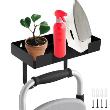 Imagem de ATSKIM Suporte de parede para tábua de passar roupa, cabide de tábua de passar a ferro para perna em T, prateleiras resistentes para lavanderia com ganchos, prateleira de lavanderia para armazenamento