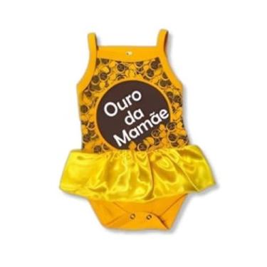 Imagem de Body bombom chocolate bebê menina doces temático mesversário (Amarelo, M)