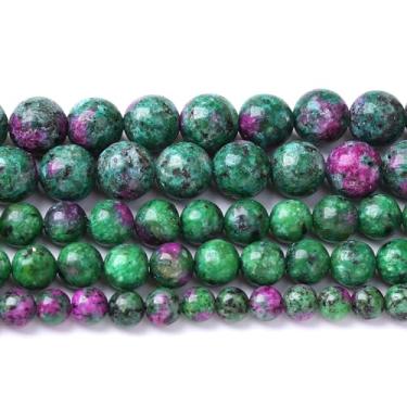 Imagem de 60 peças de contas de pedra zoisita epidoto natural de 6 mm para fazer joias, pulseira faça você mesmo, colar, acessórios, 38 cm, contas de pedra de poder de cura energética