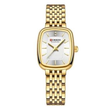 Imagem de Relógio Feminino Curren 9093 Dourado/Branco Quadrado
