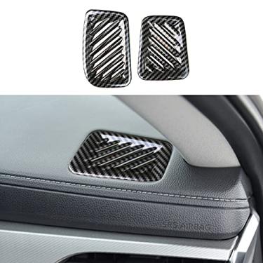 Imagem de ruihe 2 peças de fibra de carbono, cobertura de ventilação para painel de ar condicionado para Toyota Highlander 2020 2021 2022