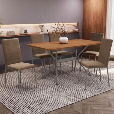 Imagem de Mesa de Jantar 6 Lugares Vitta Nikel/Cappuccino - Kappesberg