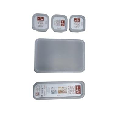 Imagem de Conjunto de 5 Potes Herméticos de Plástico com Tampa para Armazenamento de Alimentos Potes e Porta-Mantimentos