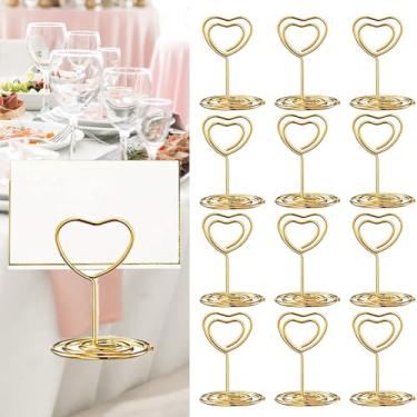 Imagem de 12 porta-números de mesa, porta-cartões, porta-fotos, para mesas de centro de mesa, casamento, aniversário, festa