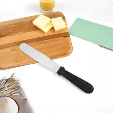 Imagem de Espátula de creme de bolo de aço inoxidável, espátulas de cobertura angulares, raspador multiuso para assar ou cozinhar, reto - 15 cm