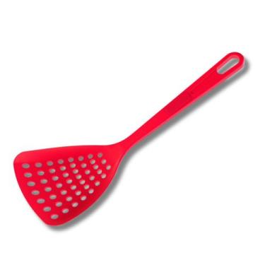 Imagem de Escumadeira De Fritura De Nylon Cor Pink Utensílio Cozinha - Moara