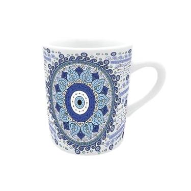 Imagem de Caneca de Porcelana Decorativa com Design Mandala, Branca